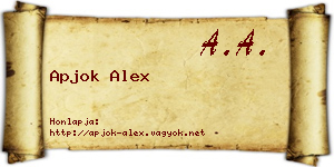 Apjok Alex névjegykártya