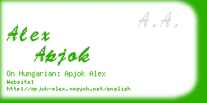 alex apjok business card